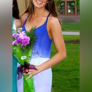 YOUNG FABULOUS & BROKE | Rory Purple Ombré Faux Wrap Racerback Dress